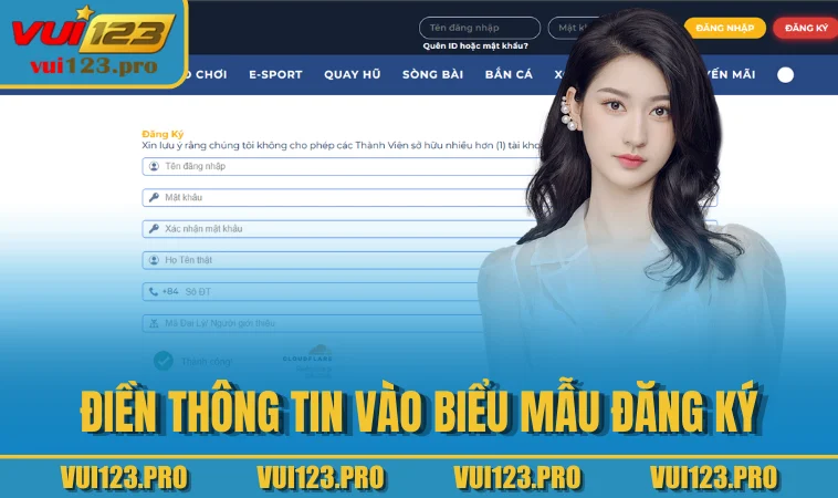 Điền thông tin vào biểu mẫu đăng ký